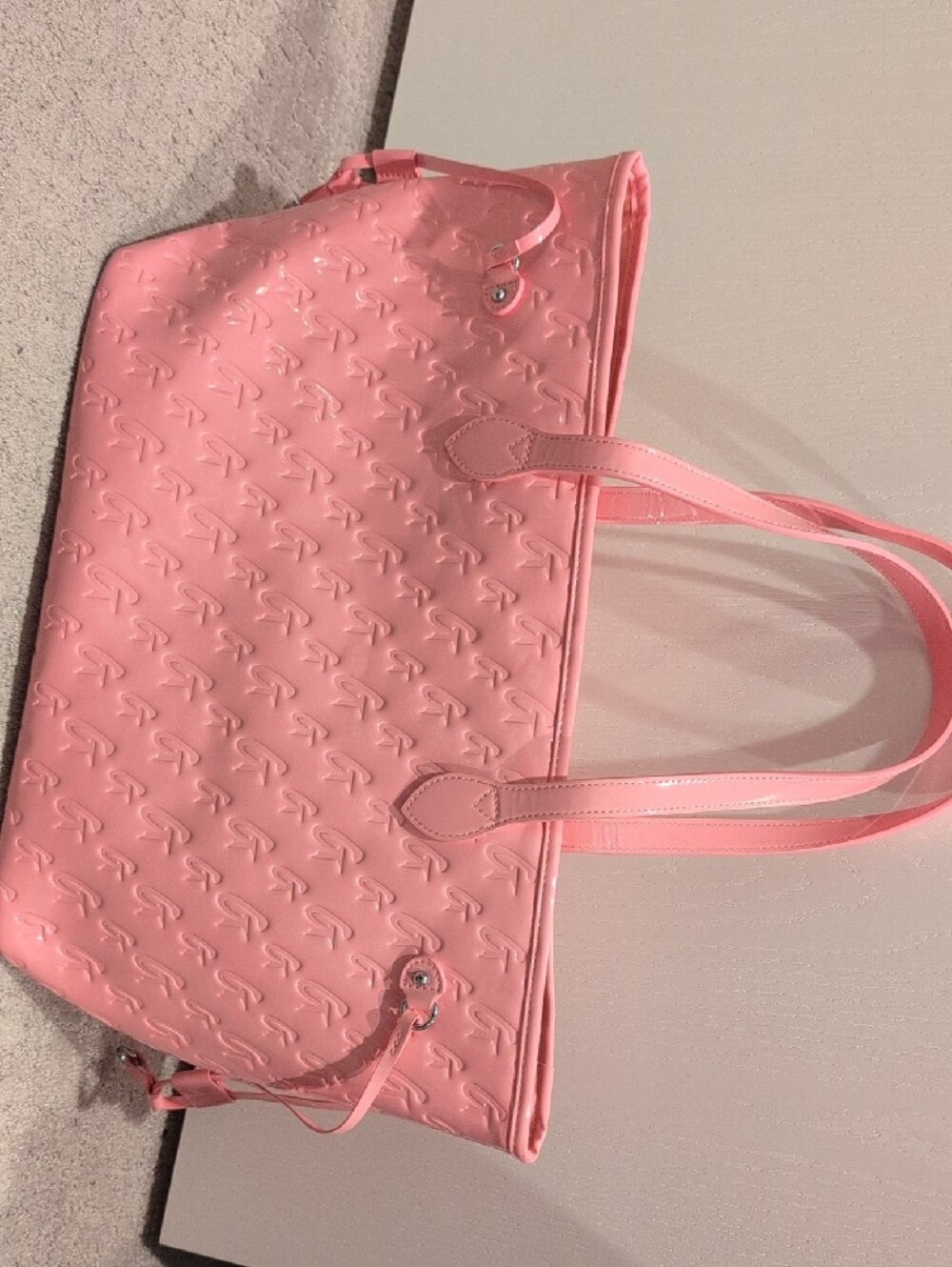 Pink Embossed Tote Bag - Stylish Everyday Carry - Picture 6 of 8
